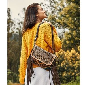 Myra western shoulder/crossbody fringe bag